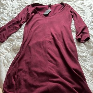 Maroon mini long sleeve dress